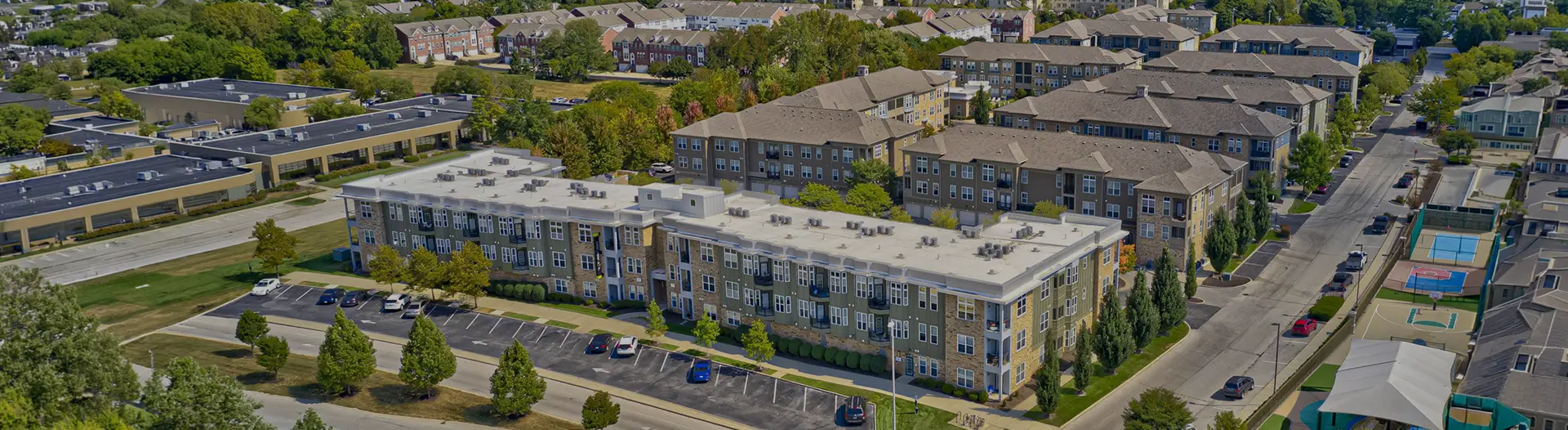 bird-eye view of One One Six Apartments in the daylight