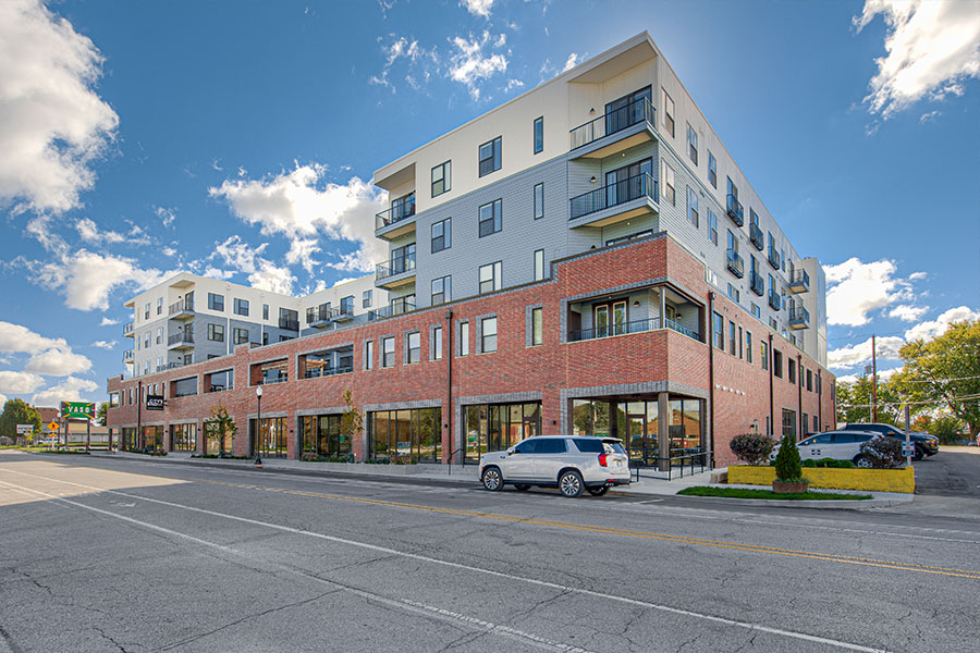 City's End Apartments is a mid-rise building.